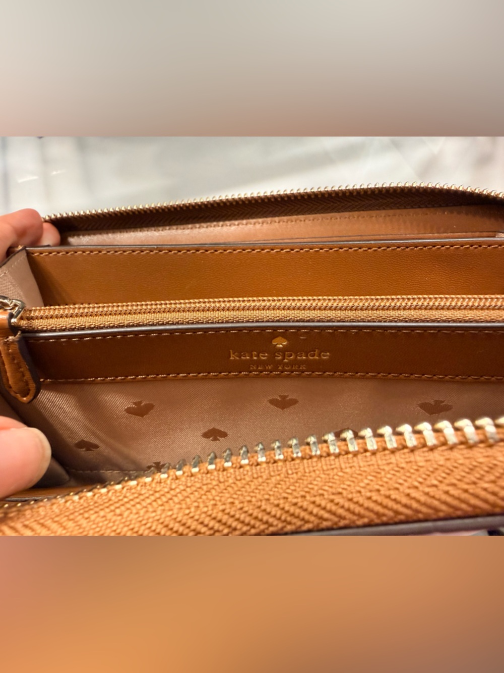 Kate Spade Tan Pebbled Leather Zip Wallet - Picture 5 of 9